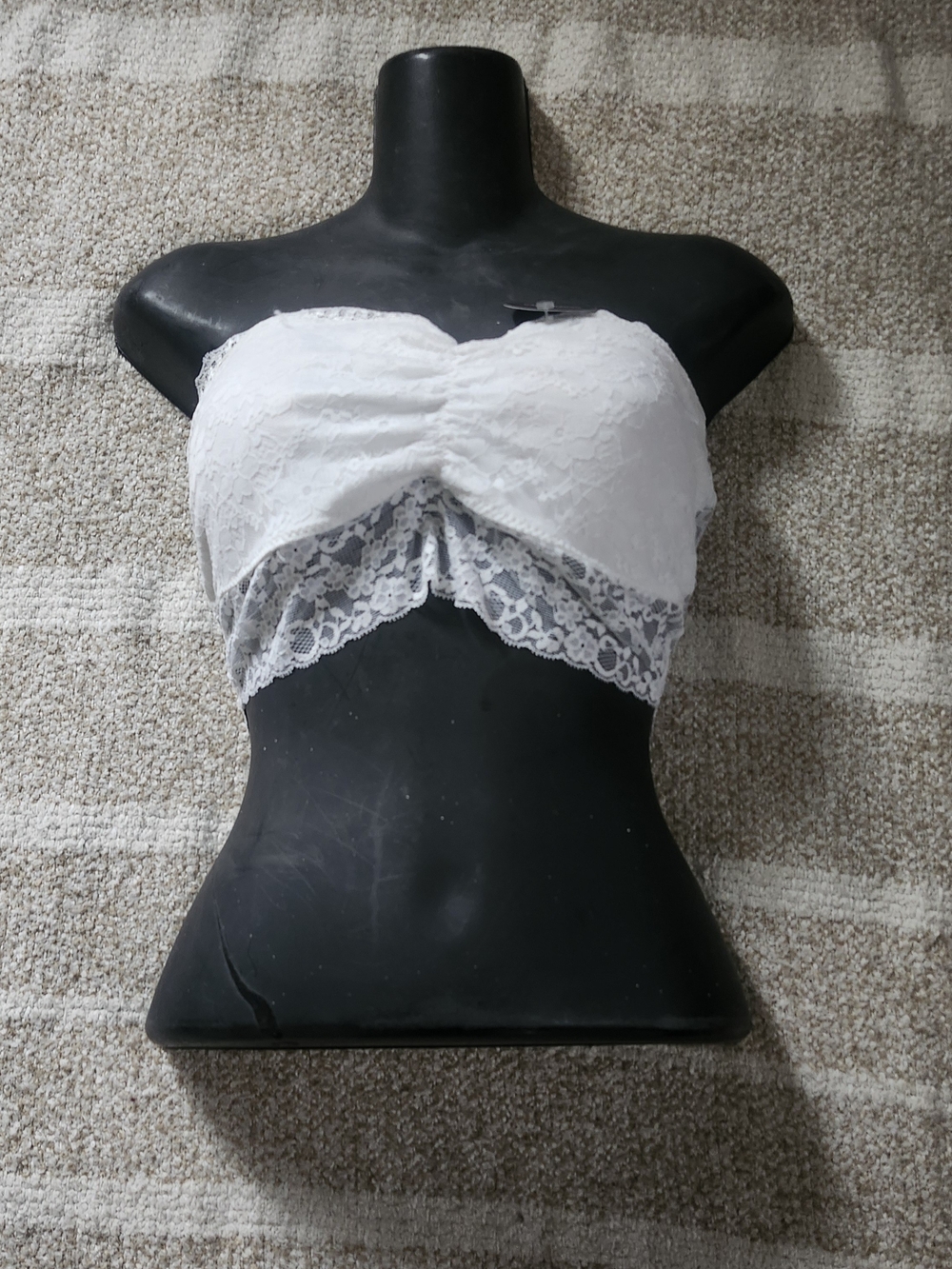 White Lace Strapless Bandeau Bralette